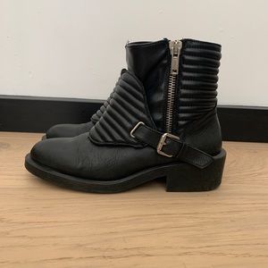 ZARA BLACK MOTO BOOTS - SIZE 40